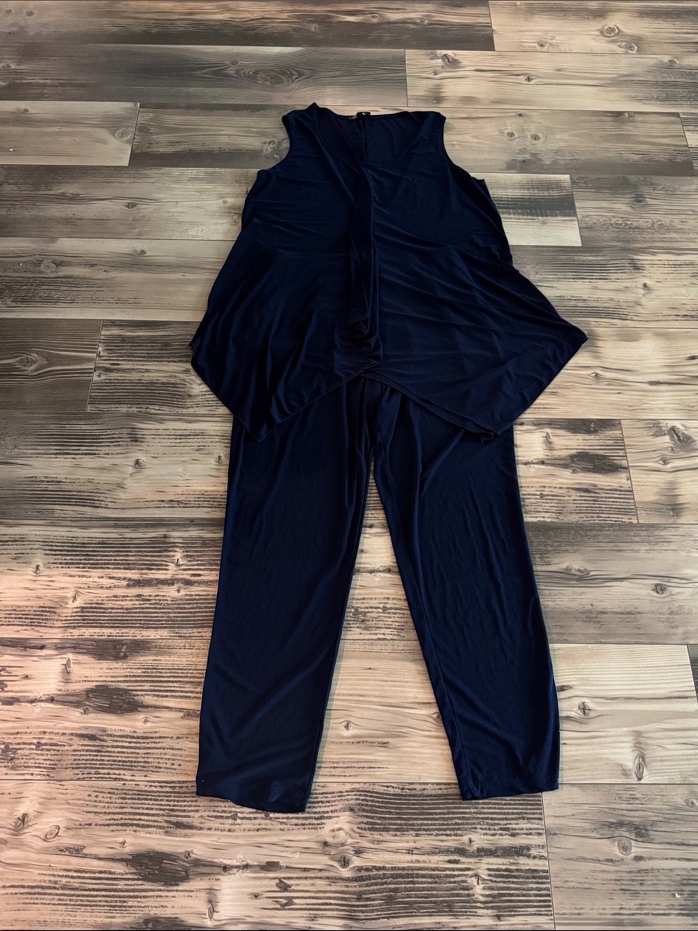 Women's Navy Sleeveless pant suit